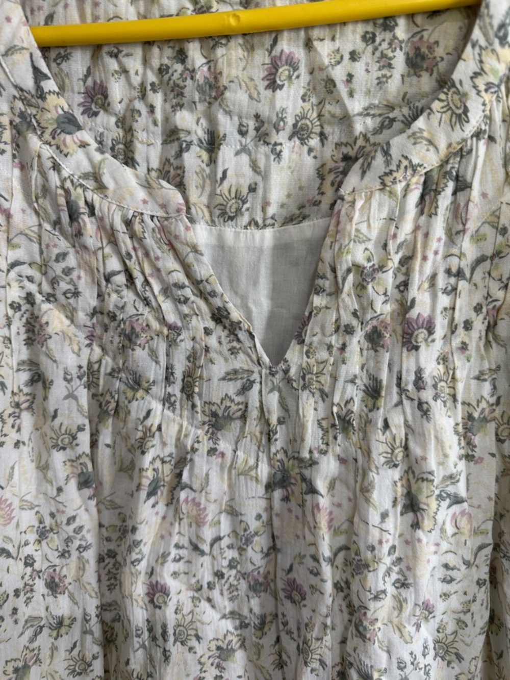 Lucky Brand Floral Flutter Sleeve Cotton Top F01 - Picture 4 of 10